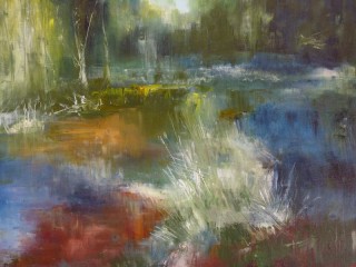La Mare aux Fées de Fontainebleau, huile sur toile de Muguett, artiste-peintre de Seine-et-Marne, 77
