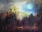 Impression de Nuit, huile sur toile de Muguett artiste-peintre de Seine-et-Marne,77