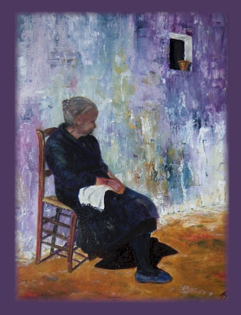 Attente en Sérénité, huile sur toile au couteau de Muguett, artiste-peintre de Seine-et-Marne, 77
